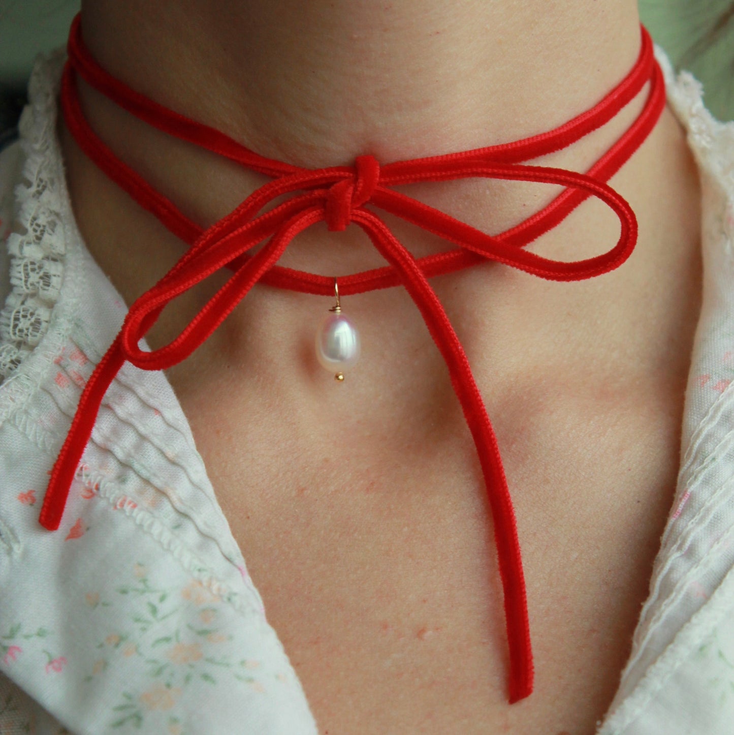 Red Freshwater Pearl Choker