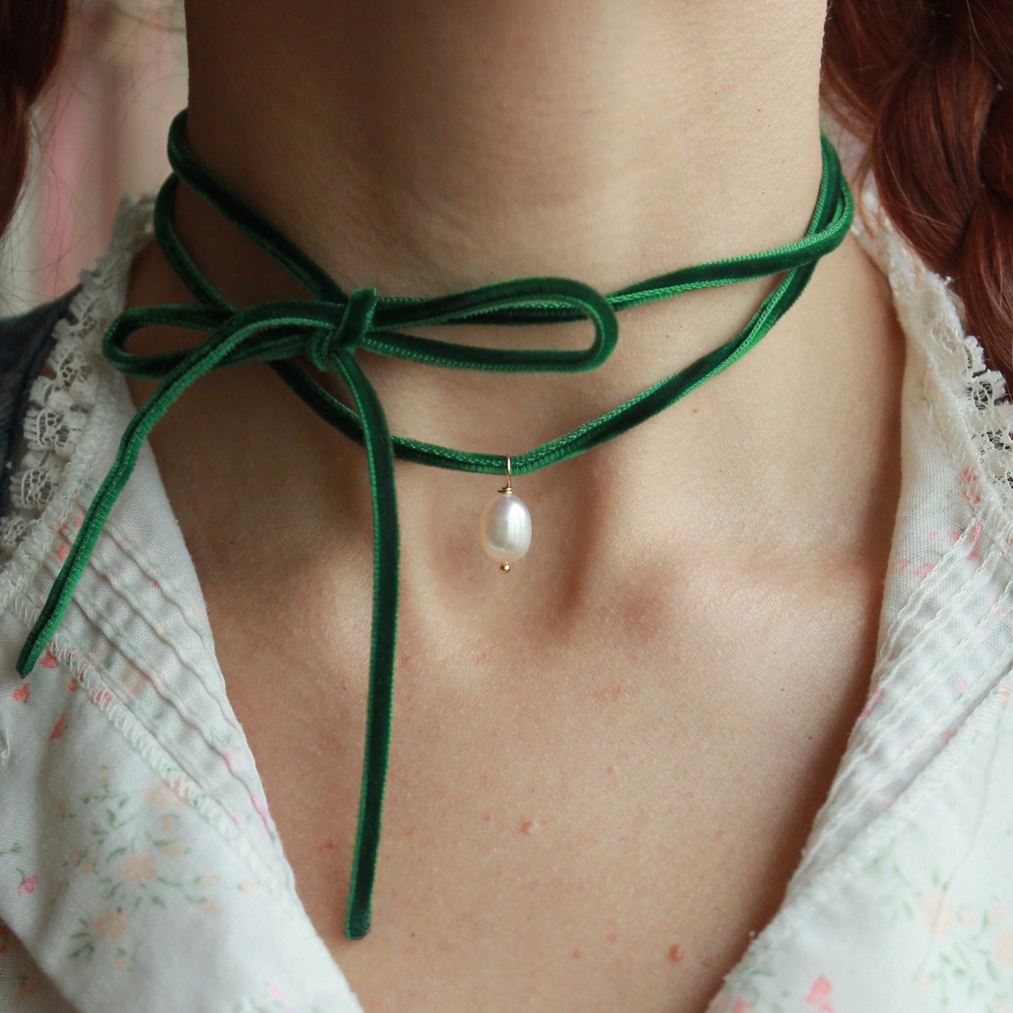 Dark Green Freshwater Pearl Choker