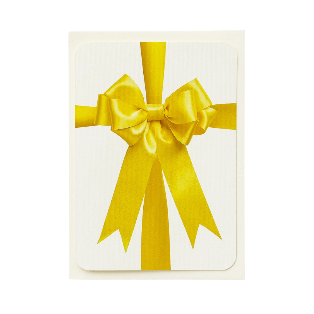 Canonbury Press Yellow Satin Bow Greeting Card
