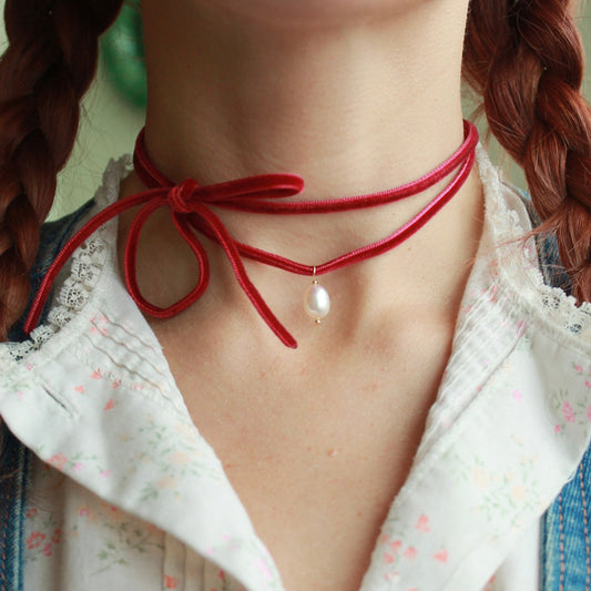 Wine Freshwater Pearl Choker