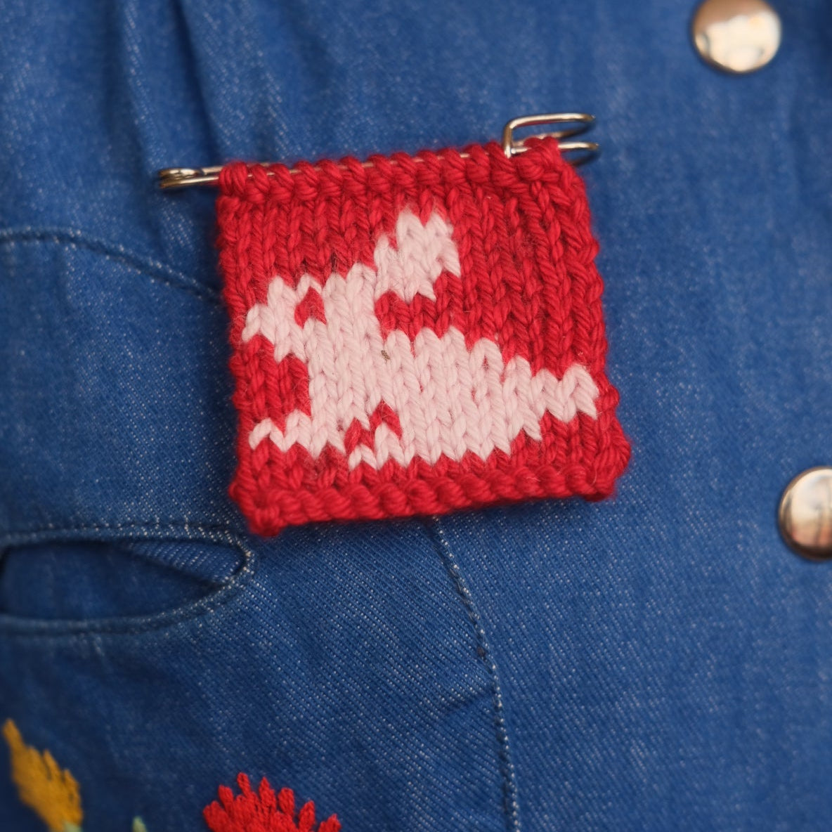 Lucky Bunny Knitted Pin
