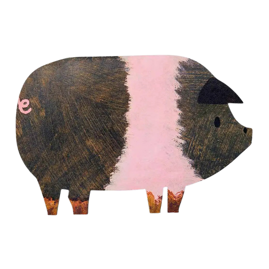 Striped Pig Greting Card